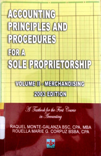 Accounting Principles and Procedures for a Sole Proprietorship